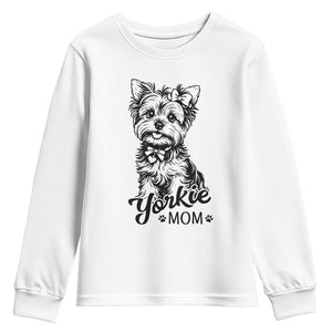 Yorkshire Terrier Mom Youth Sweatshirt Cute Yorkie Mama Puppy Gift TS12 White Print Your Wear