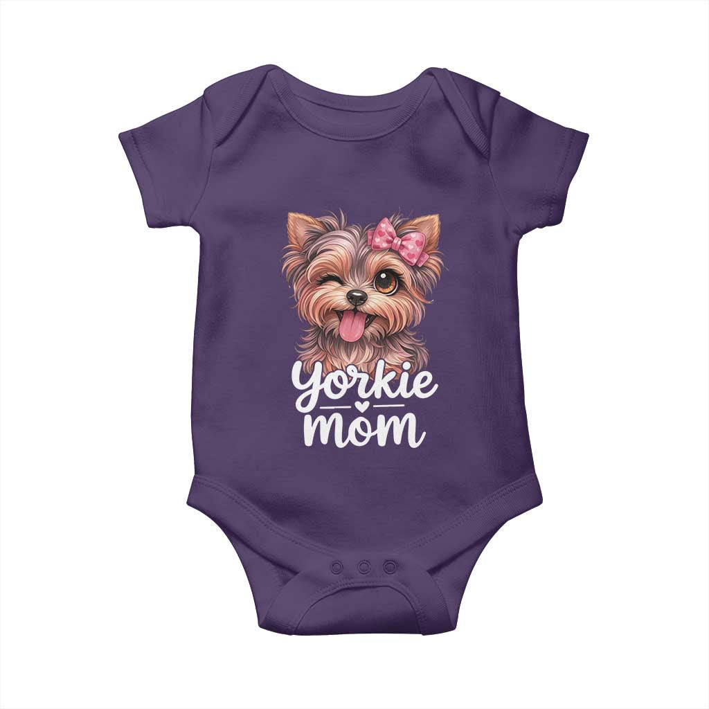 Yorkshire Terrier Dog Mom Baby Onesie Cute Yorkie Puppy Gift TS12 Purple Print Your Wear