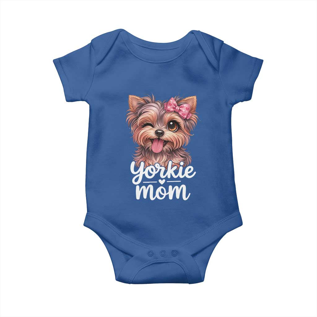 Yorkshire Terrier Dog Mom Baby Onesie Cute Yorkie Puppy Gift TS12 Royal Blue Print Your Wear
