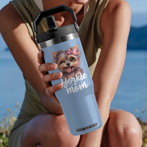 Yorkshire Terrier Dog Mom Flip Straw Tumbler Cute Yorkie Puppy Gift TS12 One Size: 30 oz Light Blue Print Your Wear