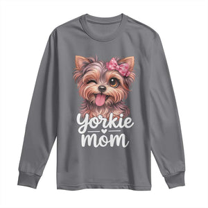 Yorkshire Terrier Dog Mom Long Sleeve Shirt Cute Yorkie Puppy Gift TS12 Charcoal Print Your Wear
