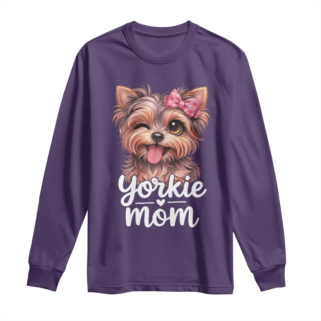 Yorkshire Terrier Dog Mom Long Sleeve Shirt Cute Yorkie Puppy Gift TS12 Purple Print Your Wear