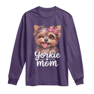 Yorkshire Terrier Dog Mom Long Sleeve Shirt Cute Yorkie Puppy Gift TS12 Purple Print Your Wear