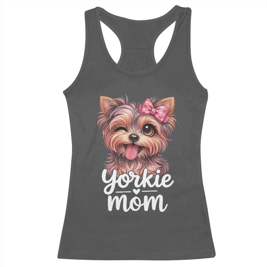 Yorkshire Terrier Dog Mom Racerback Tank Top Cute Yorkie Puppy Gift TS12 Dark Heather Print Your Wear