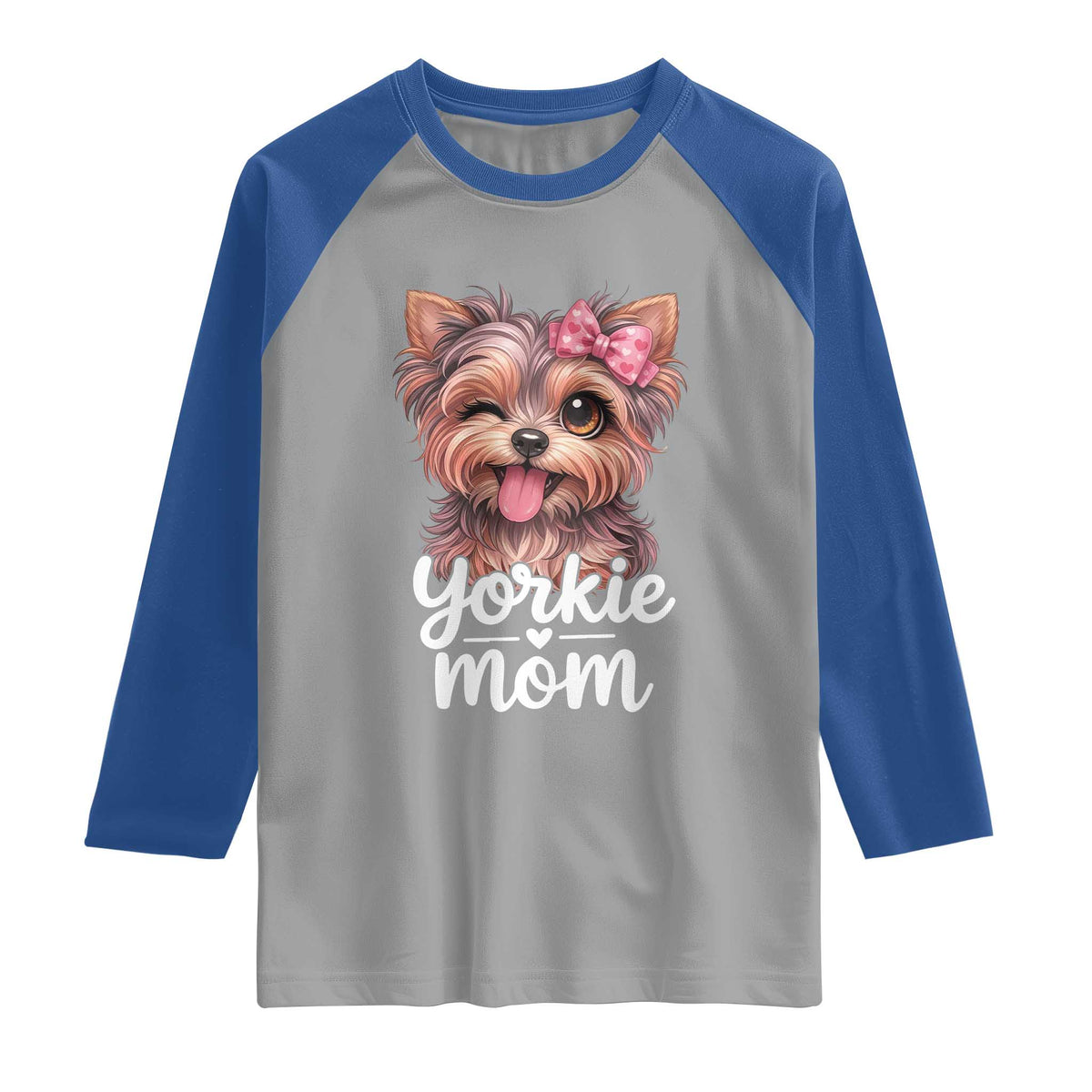 Yorkshire Terrier Dog Mom Raglan Shirt Cute Yorkie Puppy Gift TS12 Sport Gray Royal Print Your Wear