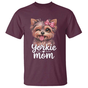 Yorkshire Terrier Dog Mom T Shirt Cute Yorkie Puppy Gift TS12 Maroon Print Your Wear