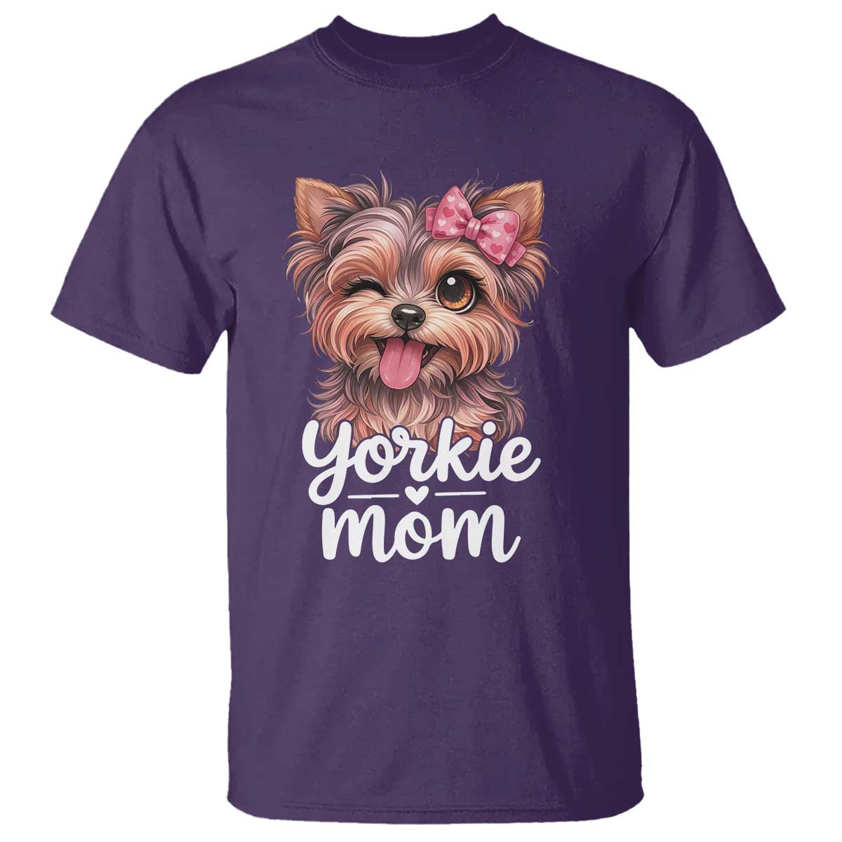 Yorkshire Terrier Dog Mom T Shirt Cute Yorkie Puppy Gift TS12 Purple Print Your Wear