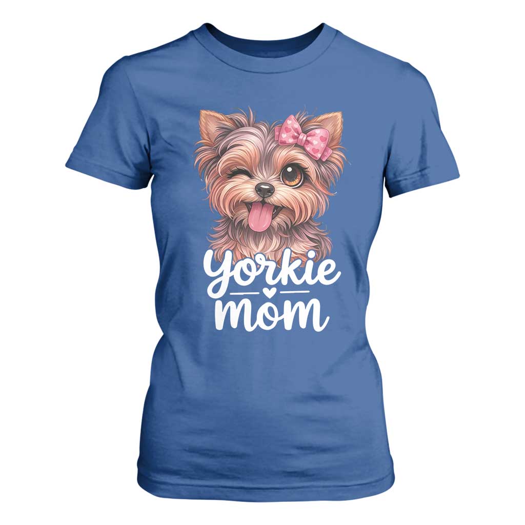 Yorkshire Terrier Dog Mom T Shirt For Women Cute Yorkie Puppy Gift TS12 Royal Blue Print Your Wear