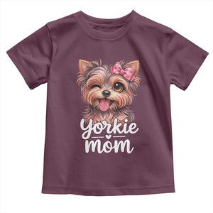Yorkshire Terrier Dog Mom Toddler T Shirt Cute Yorkie Puppy Gift TS12 Maroon Print Your Wear