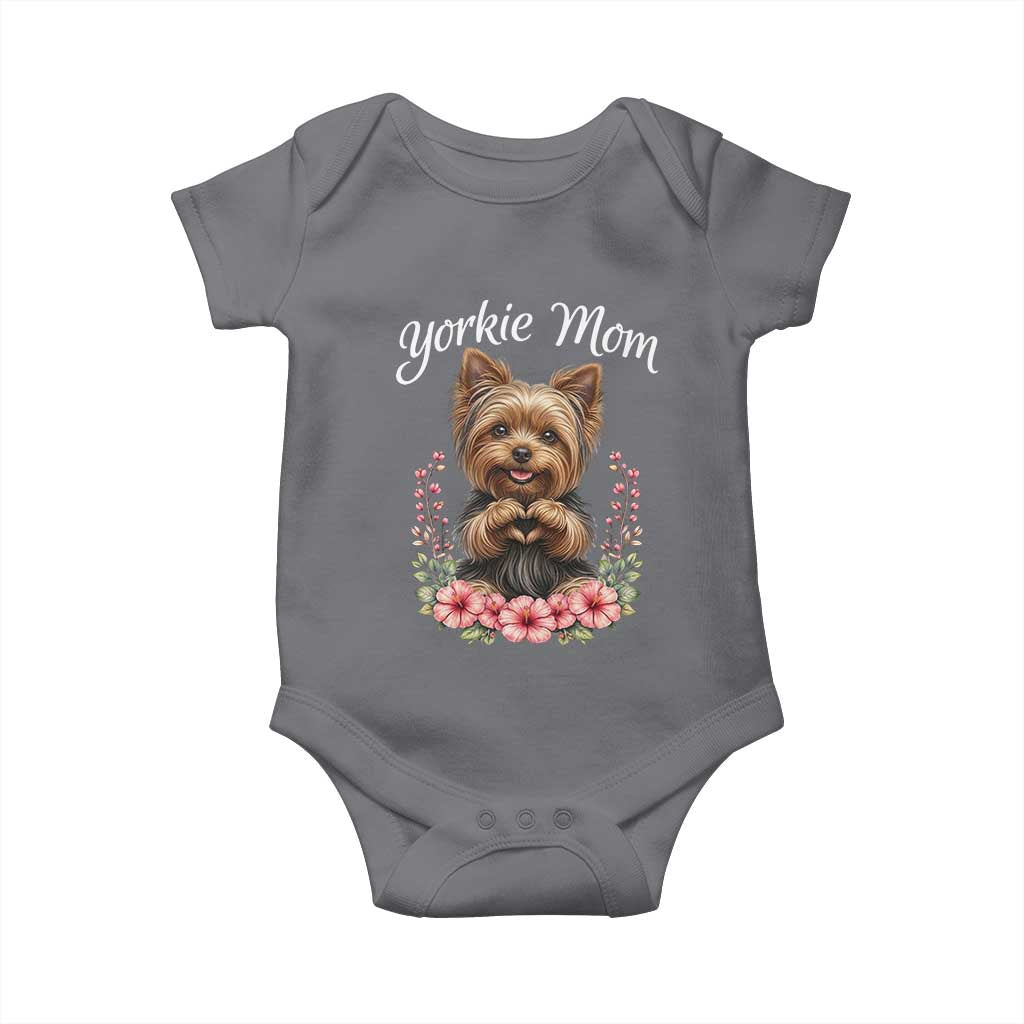 Cute Yorkie Mama Baby Onesie Yorkshire Terrier Dog Lover TS12 Charcoal Print Your Wear
