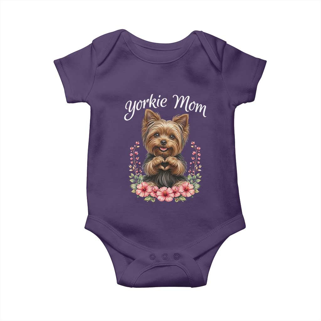 Cute Yorkie Mama Baby Onesie Yorkshire Terrier Dog Lover TS12 Purple Print Your Wear