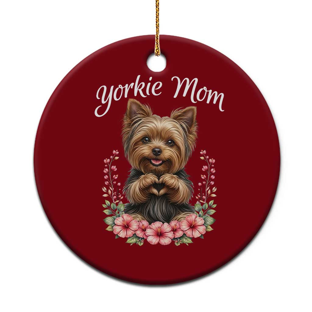 Cute Yorkie Mama Ceramic Ornament Yorkshire Terrier Dog Lover TS12 1pc Red Print Your Wear