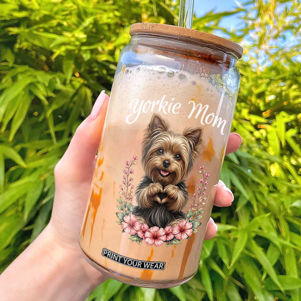 Cute Yorkie Mama Glass Can Yorkshire Terrier Dog Lover TS12 Black Print Your Wear