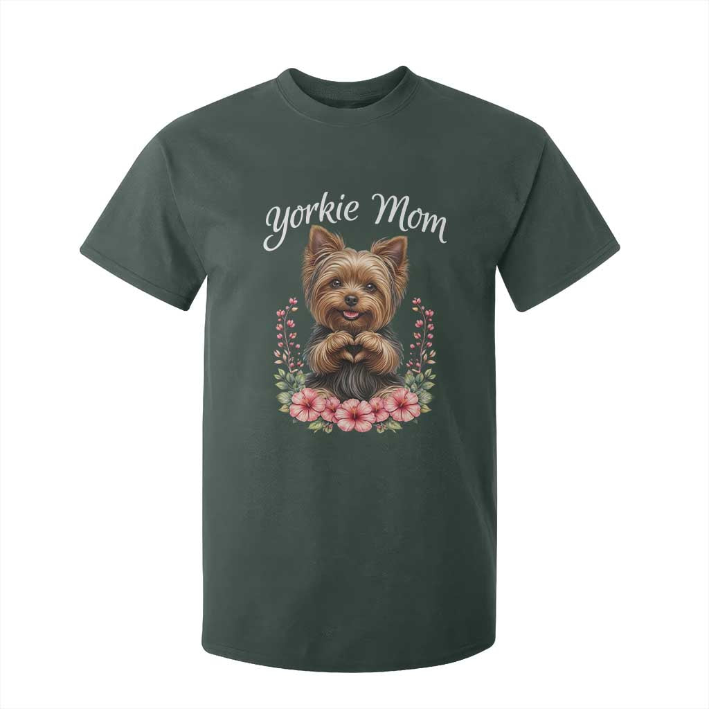 Cute Yorkie Mama T Shirt For Kid Yorkshire Terrier Dog Lover TS12 Dark Forest Green Print Your Wear