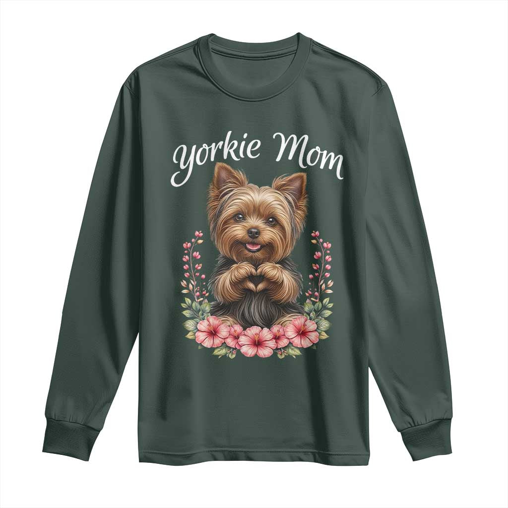 Cute Yorkie Mama Long Sleeve Shirt Yorkshire Terrier Dog Lover