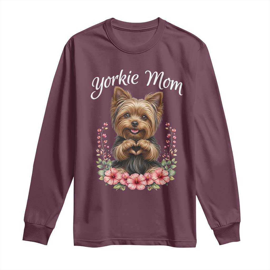 Cute Yorkie Mama Long Sleeve Shirt Yorkshire Terrier Dog Lover
