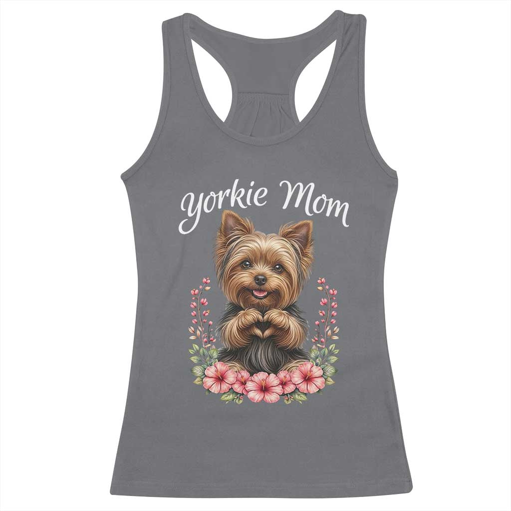 Cute Yorkie Mama Racerback Tank Top Yorkshire Terrier Dog Lover TS12 Charcoal Print Your Wear