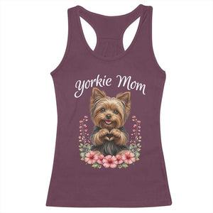 Cute Yorkie Mama Racerback Tank Top Yorkshire Terrier Dog Lover TS12 Maroon Print Your Wear