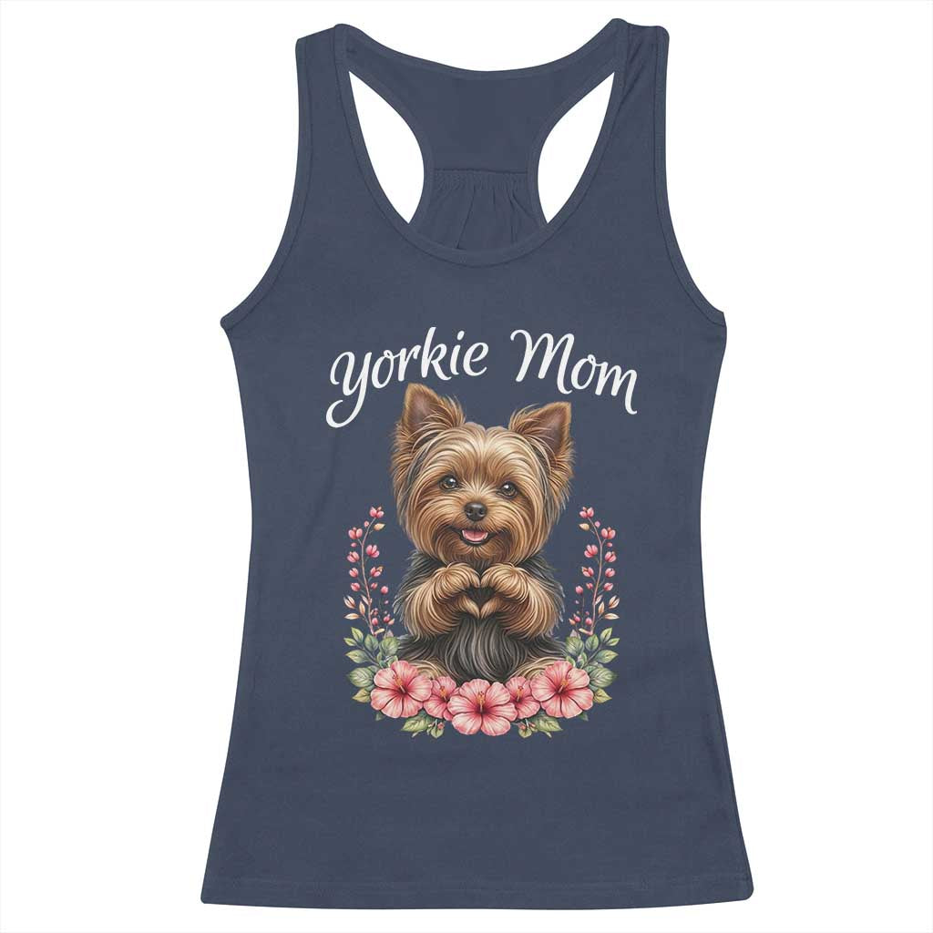 Cute Yorkie Mama Racerback Tank Top Yorkshire Terrier Dog Lover TS12 Navy Print Your Wear