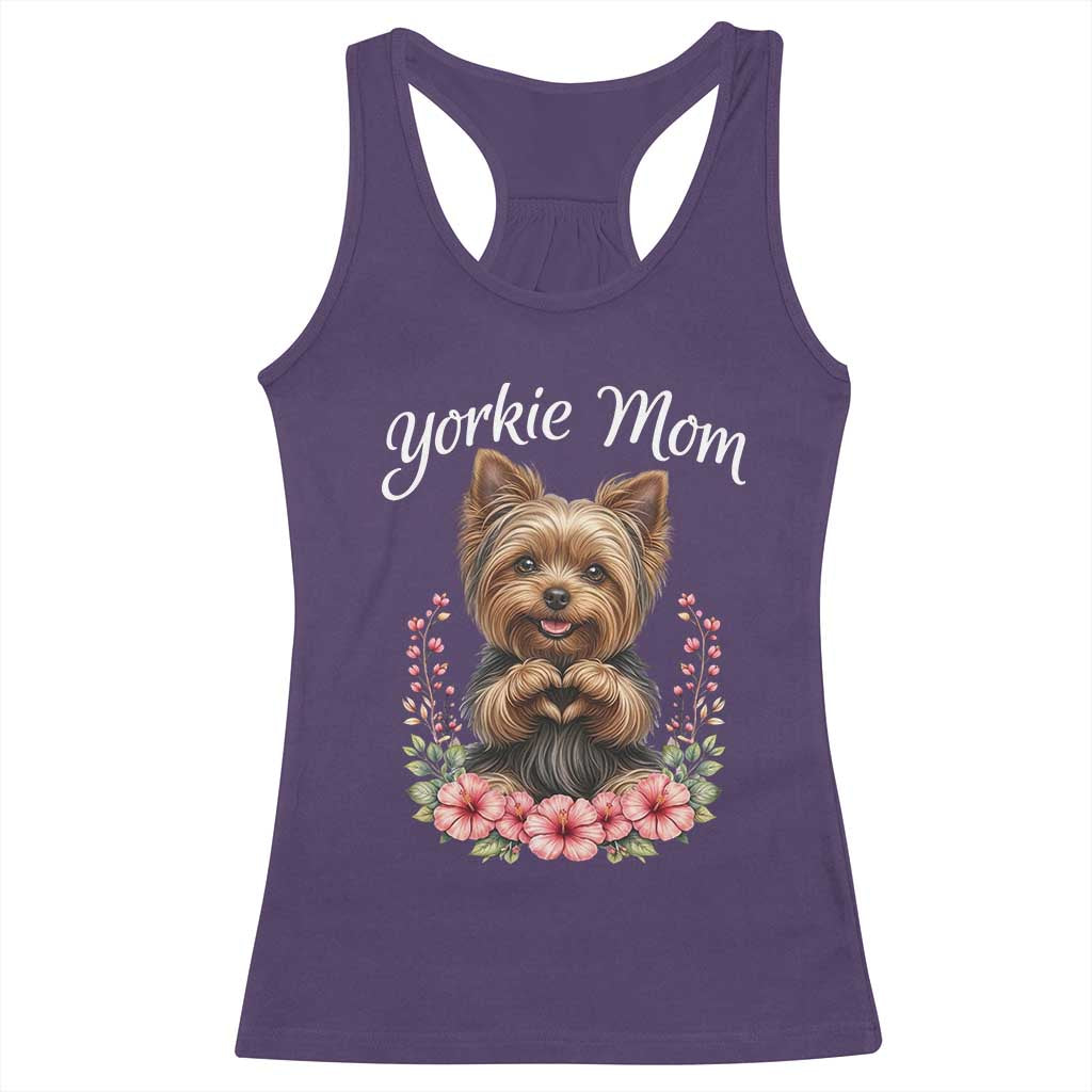 Cute Yorkie Mama Racerback Tank Top Yorkshire Terrier Dog Lover TS12 Purple Print Your Wear