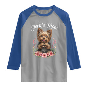 Cute Yorkie Mama Raglan Shirt Yorkshire Terrier Dog Lover TS12 Sport Gray Royal Print Your Wear