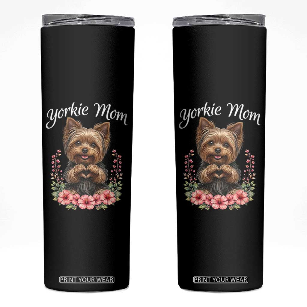 Cute Yorkie Mama Skinny Tumbler Yorkshire Terrier Dog Lover TS12 Black Print Your Wear