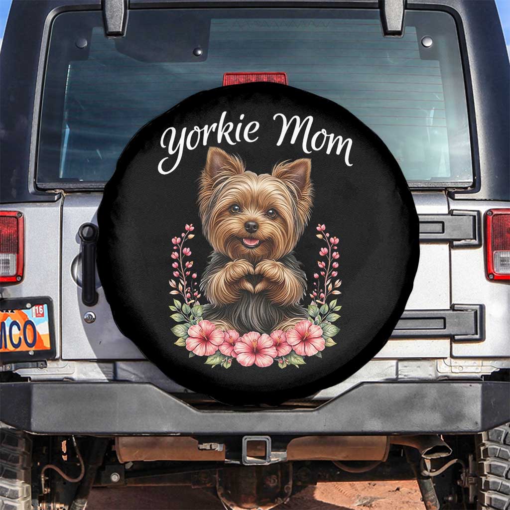 Cute Yorkie Mama Spare Tire Cover Yorkshire Terrier Dog Lover TS12 No hole Black Print Your Wear