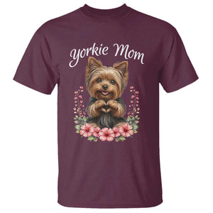 Cute Yorkie Mama T Shirt Yorkshire Terrier Dog Lover TS12 Maroon Print Your Wear