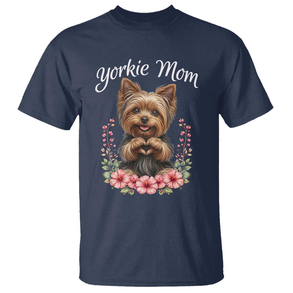 Cute Yorkie Mama T Shirt Yorkshire Terrier Dog Lover TS12 Navy Print Your Wear
