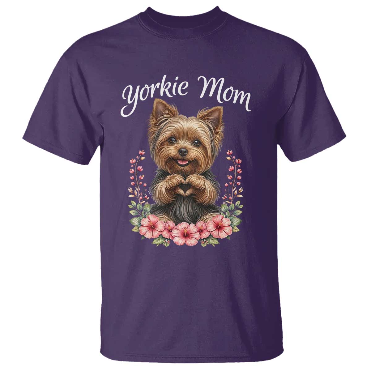 Cute Yorkie Mama T Shirt Yorkshire Terrier Dog Lover TS12 Purple Print Your Wear