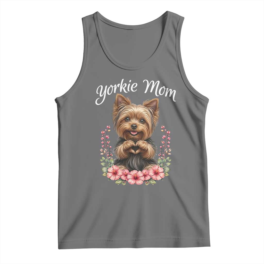 Cute Yorkie Mama Tank Top Yorkshire Terrier Dog Lover TS12 Black Heather Print Your Wear