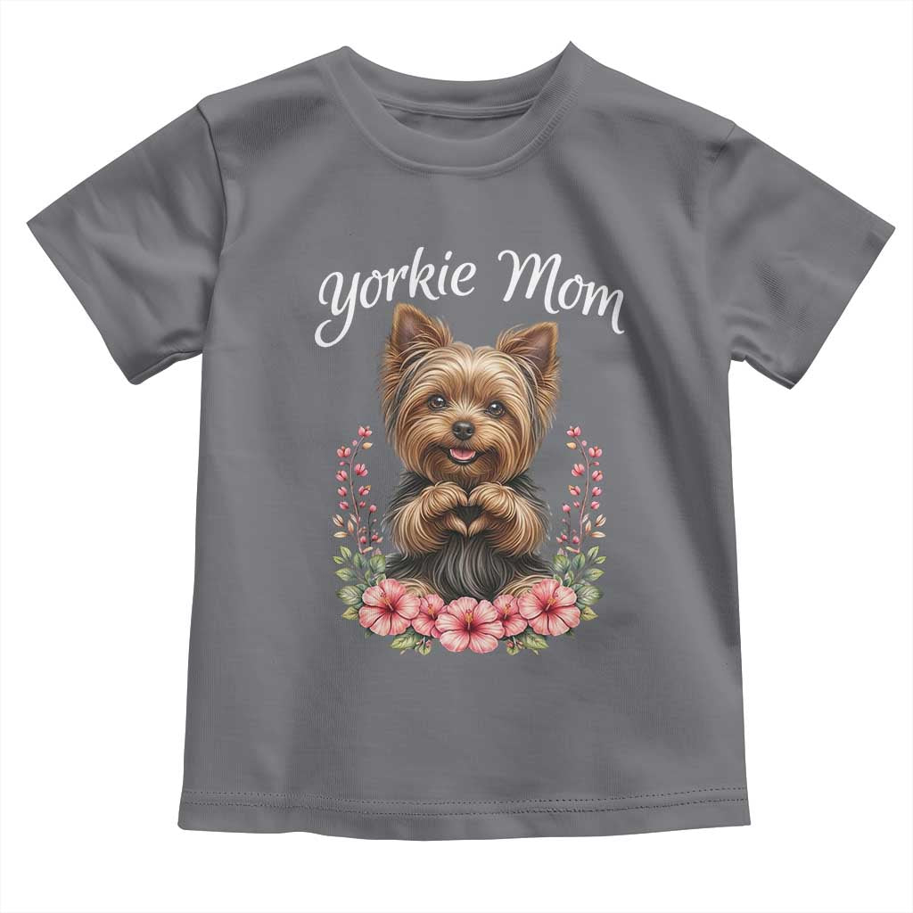 Cute Yorkie Mama Toddler T Shirt Yorkshire Terrier Dog Lover TS12 Charcoal Print Your Wear