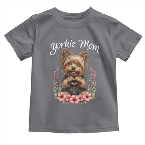 Cute Yorkie Mama Toddler T Shirt Yorkshire Terrier Dog Lover TS12 Charcoal Print Your Wear