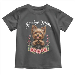Cute Yorkie Mama Toddler T Shirt Yorkshire Terrier Dog Lover TS12 Dark Heather Print Your Wear