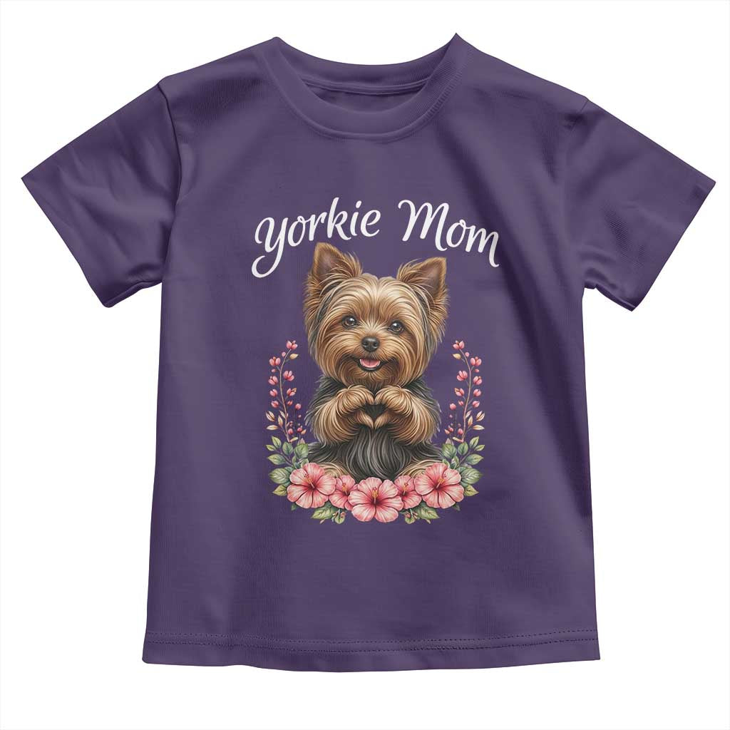 Cute Yorkie Mama Toddler T Shirt Yorkshire Terrier Dog Lover TS12 Purple Print Your Wear