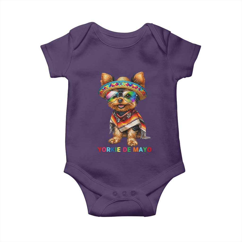 Yorkie De Mayo Baby Onesie Cinco De Mayo Dog Lover TS12 Purple Print Your Wear