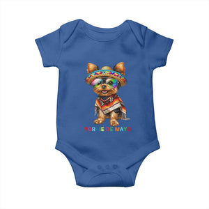 Yorkie De Mayo Baby Onesie Cinco De Mayo Dog Lover TS12 Royal Blue Print Your Wear