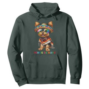 Yorkie De Mayo Hoodie Cinco De Mayo Dog Lover TS12 Dark Forest Green Print Your Wear