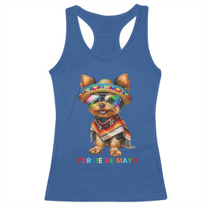 Yorkie De Mayo Racerback Tank Top Cinco De Mayo Dog Lover TS12 Royal Blue Print Your Wear