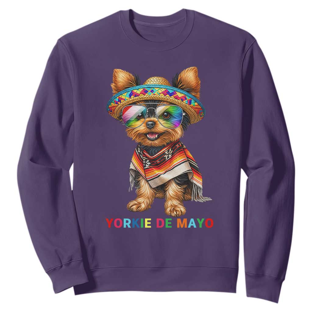 Yorkie De Mayo Sweatshirt Cinco De Mayo Dog Lover TS12 Purple Print Your Wear