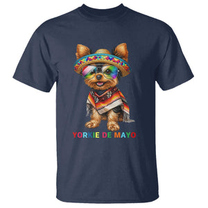Yorkie De Mayo T Shirt Cinco De Mayo Dog Lover TS12 Navy Print Your Wear