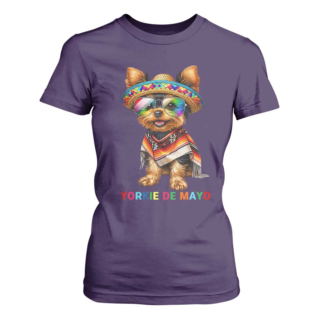 Yorkie De Mayo T Shirt For Women Cinco De Mayo Dog Lover TS12 Purple Print Your Wear