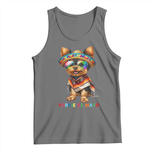 Yorkie De Mayo Tank Top Cinco De Mayo Dog Lover TS12 Black Heather Print Your Wear