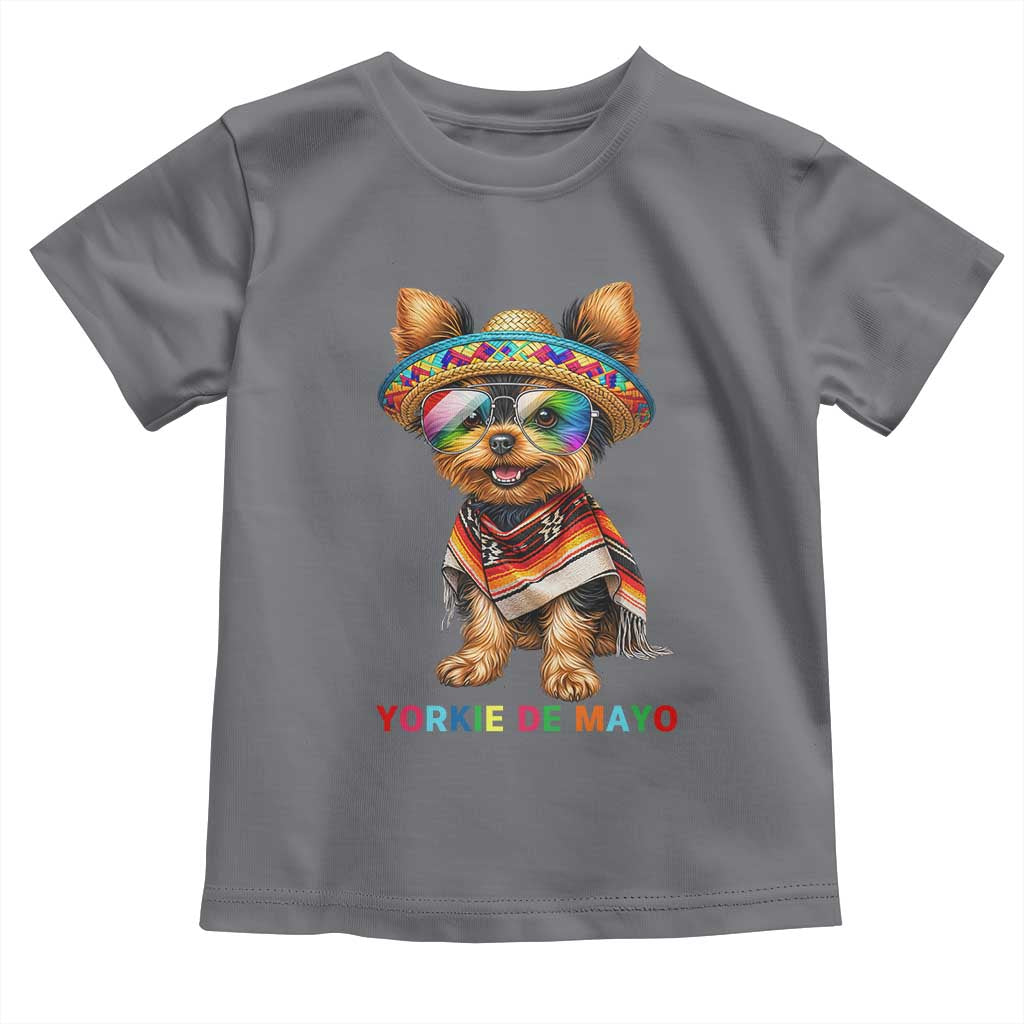 Yorkie De Mayo Toddler T Shirt Cinco De Mayo Dog Lover TS12 Charcoal Print Your Wear