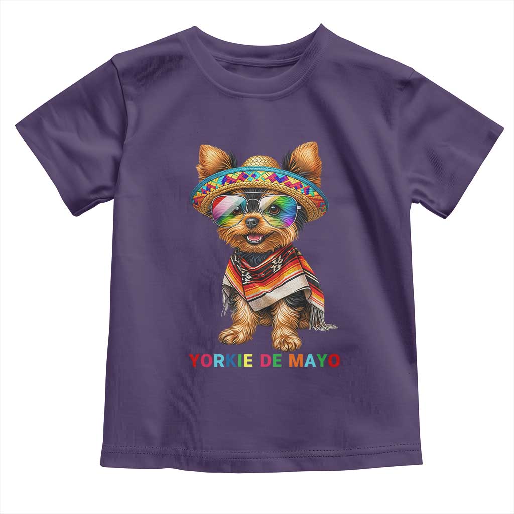 Yorkie De Mayo Toddler T Shirt Cinco De Mayo Dog Lover TS12 Purple Print Your Wear