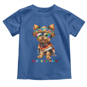 Yorkie De Mayo Toddler T Shirt Cinco De Mayo Dog Lover TS12 Royal Blue Print Your Wear