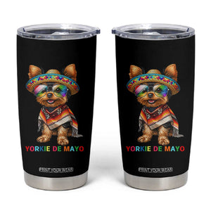 Yorkie De Mayo Tumbler Cup Cinco De Mayo Dog Lover TS12 Black Print Your Wear
