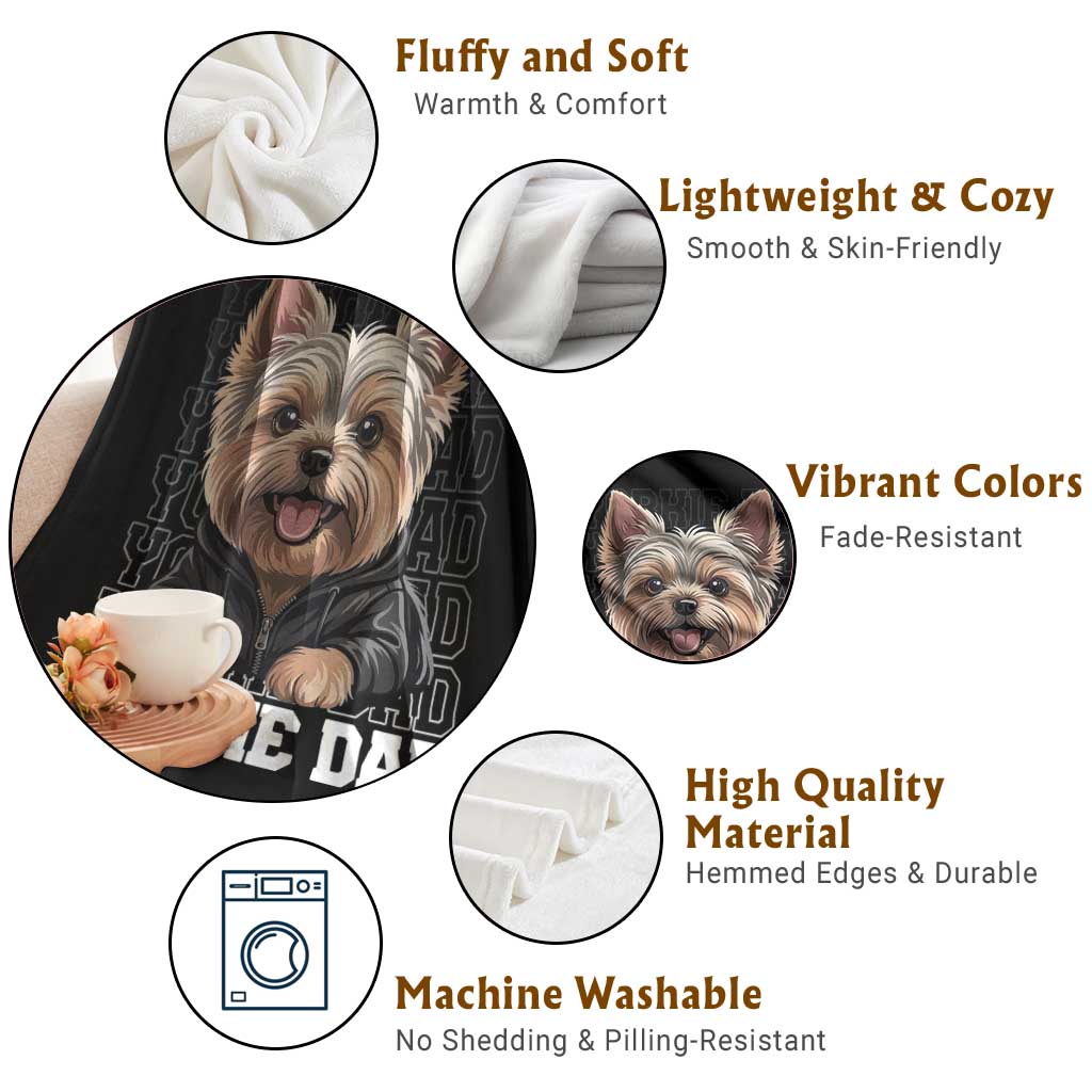 Proud Yorkshire Terrier Dad Throw Blanket Fathers Day Dog Lover Gift TS12 Print Your Wear