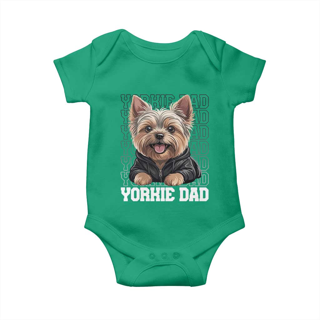 Proud Yorkshire Terrier Dad Baby Onesie Fathers Day Dog Lover Gift TS12 Irish Green Print Your Wear