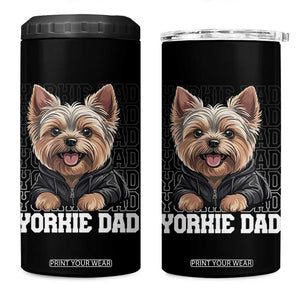 Proud Yorkshire Terrier Dad 4 in 1 Can Cooler Tumbler Fathers Day Dog Lover Gift TS12 One Size: 16 oz Black Print Your Wear
